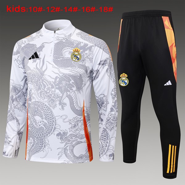 Niños Sudadera De Training Real Madrid 2024-2025 Gris 3